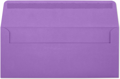 Violet Grape Purple 28lb #10 Square Flap Envelopes (4 1/8 x 9 1/2) with Peel & Seal