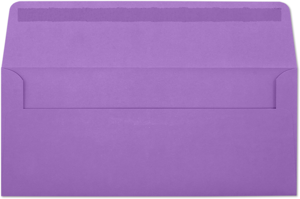 Violet Grape Purple 28lb #10 Square Flap Envelopes (4 1/8 x 9 1/2) with Peel & Seal