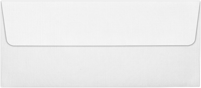 White Linen 32lb #10 Square Flap Envelopes (4 1/8 x 9 1/2) with Peel & Seal