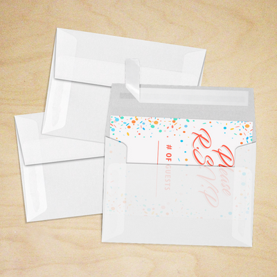 Clear Translucent 30lb A1 Invitation Envelopes (3 5/8 x 5 1/8) with Peel & Seal
