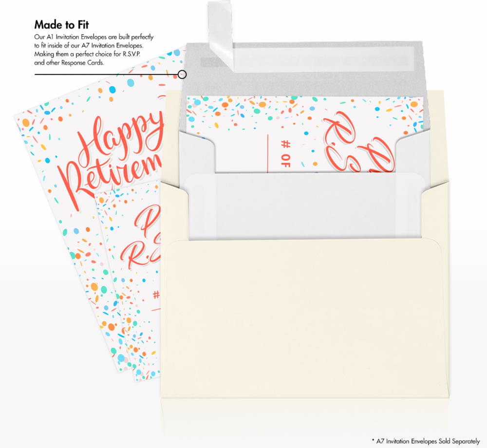 Clear Translucent 30lb A1 Invitation Envelopes (3 5/8 x 5 1/8) with Peel & Seal
