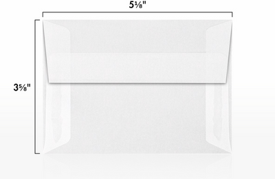 Clear Translucent 30lb A1 Invitation Envelopes (3 5/8 x 5 1/8) with Peel & Seal