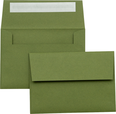 Dark Green Olive 28lb A1 Invitation Envelopes (3 5/8 x 5 1/8) with Peel & Seal