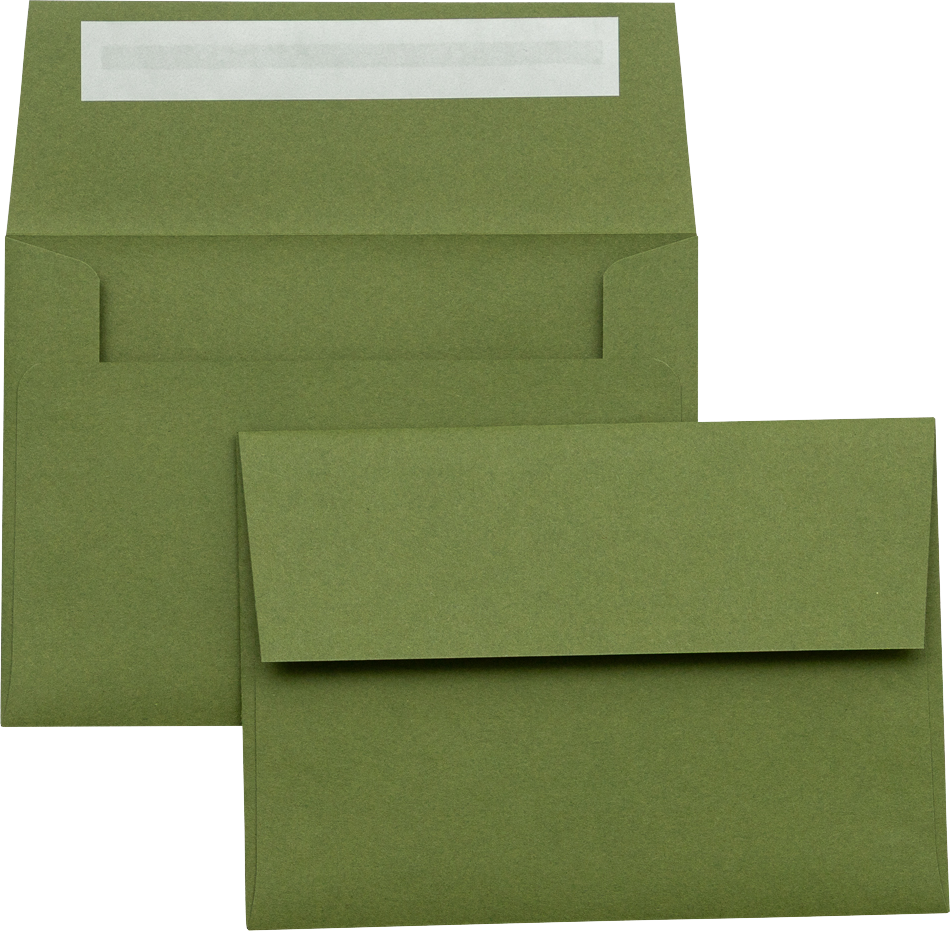Dark Green Olive 28lb A1 Invitation Envelopes (3 5/8 x 5 1/8) with Peel & Seal