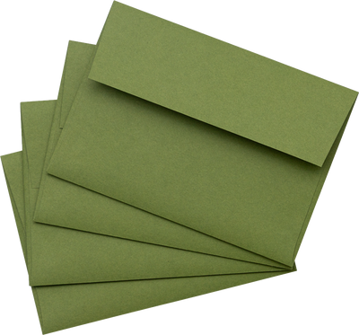 Dark Green Olive 28lb A1 Invitation Envelopes (3 5/8 x 5 1/8) with Peel & Seal