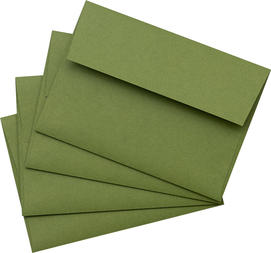 Dark Green Olive 28lb A1 Invitation Envelopes (3 5/8 x 5 1/8) with Peel & Seal