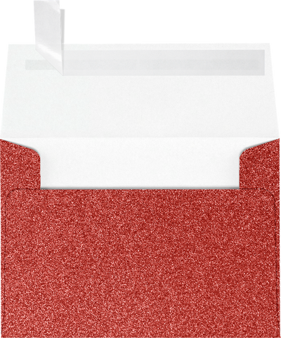 Holiday Red Sparkle 90lb A1 Invitation Envelopes (3 5/8 x 5 1/8) with Peel & Seal