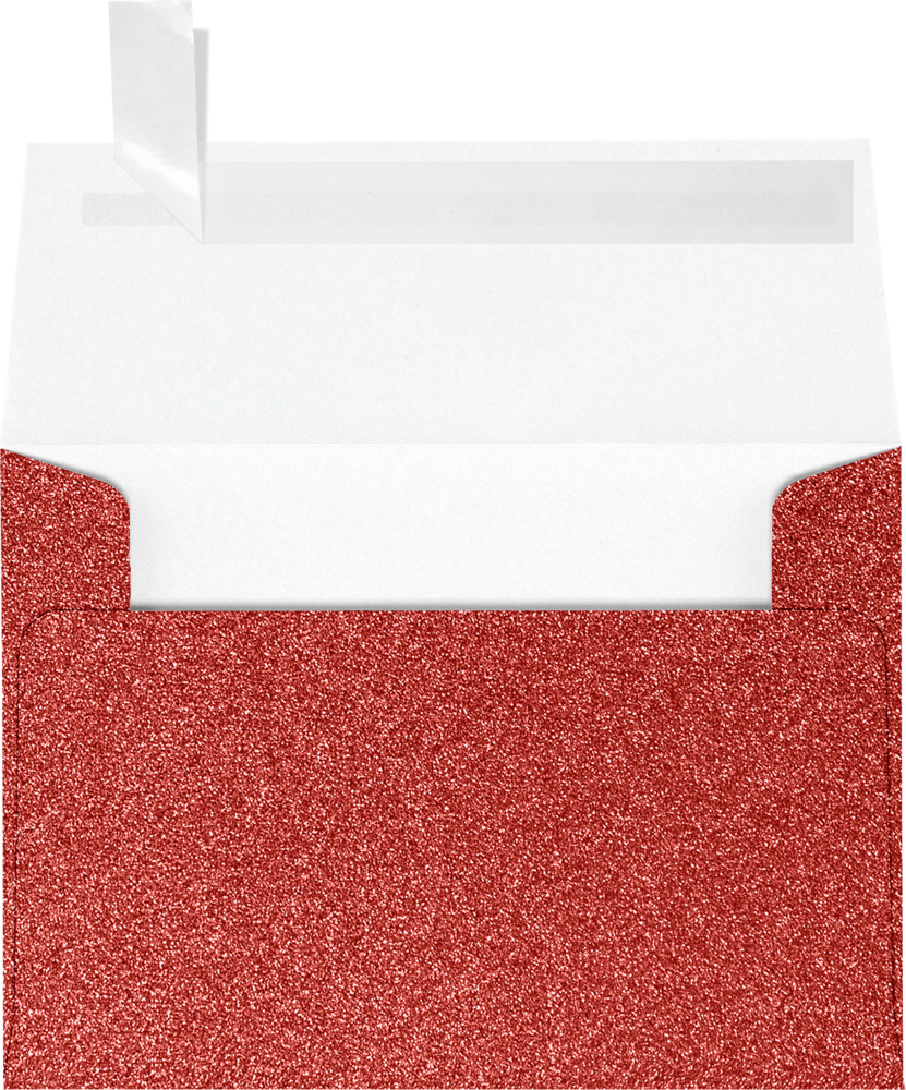 Holiday Red Sparkle 90lb A1 Invitation Envelopes (3 5/8 x 5 1/8) with Peel & Seal