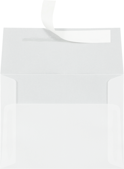 Clear Translucent 30lb A2 Invitation Envelopes (4 3/8 x 5 3/4) with Peel & Seal