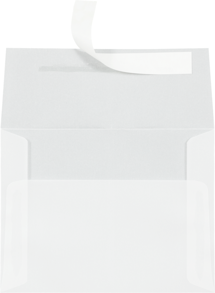 Clear Translucent 30lb A2 Invitation Envelopes (4 3/8 x 5 3/4) with Peel & Seal