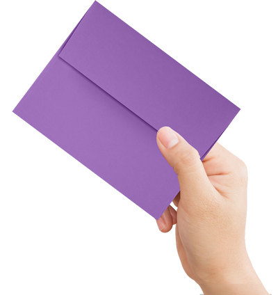 Violet Grape Purple 28lb A2 Invitation Envelopes (4 3/8 x 5 3/4) with Peel & Seal