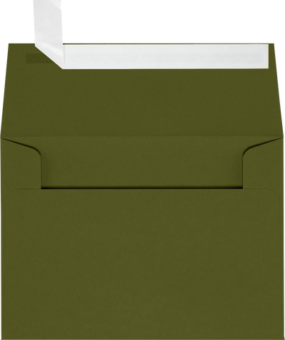 Dark Green Olive 28lb A2 Invitation Envelopes (4 3/8 x 5 3/4) with Peel & Seal
