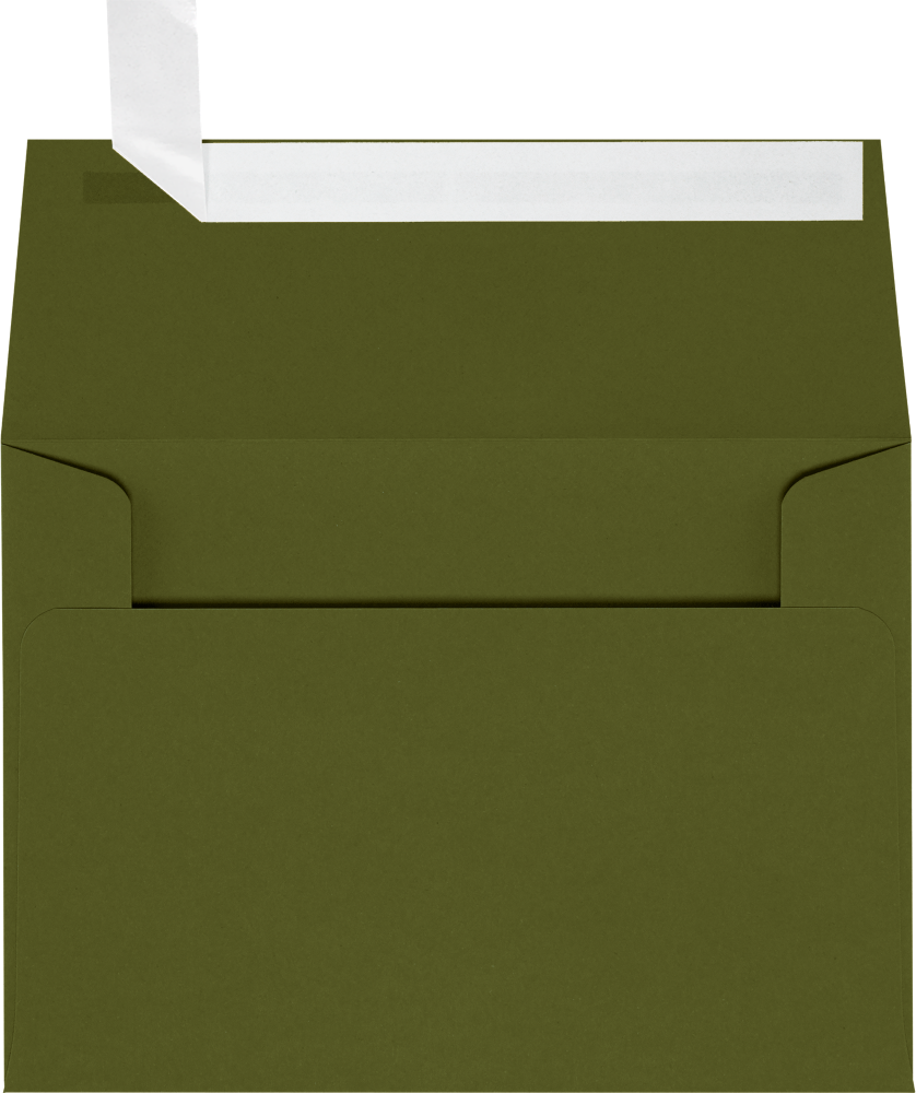 Dark Green Olive 28lb A2 Invitation Envelopes (4 3/8 x 5 3/4) with Peel & Seal