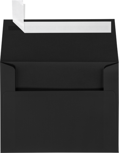 Black Linen 32lb A2 Invitation Envelopes (4 3/8 x 5 3/4) with Peel & Seal