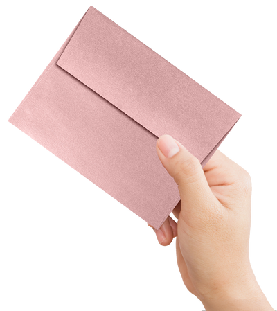 Misty Rose Pink Metallic 84lb A2 Invitation Envelopes (4 3/8 x 5 3/4) with Peel & Seal