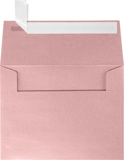 Misty Rose Pink Metallic 84lb A2 Invitation Envelopes (4 3/8 x 5 3/4) with Peel & Seal