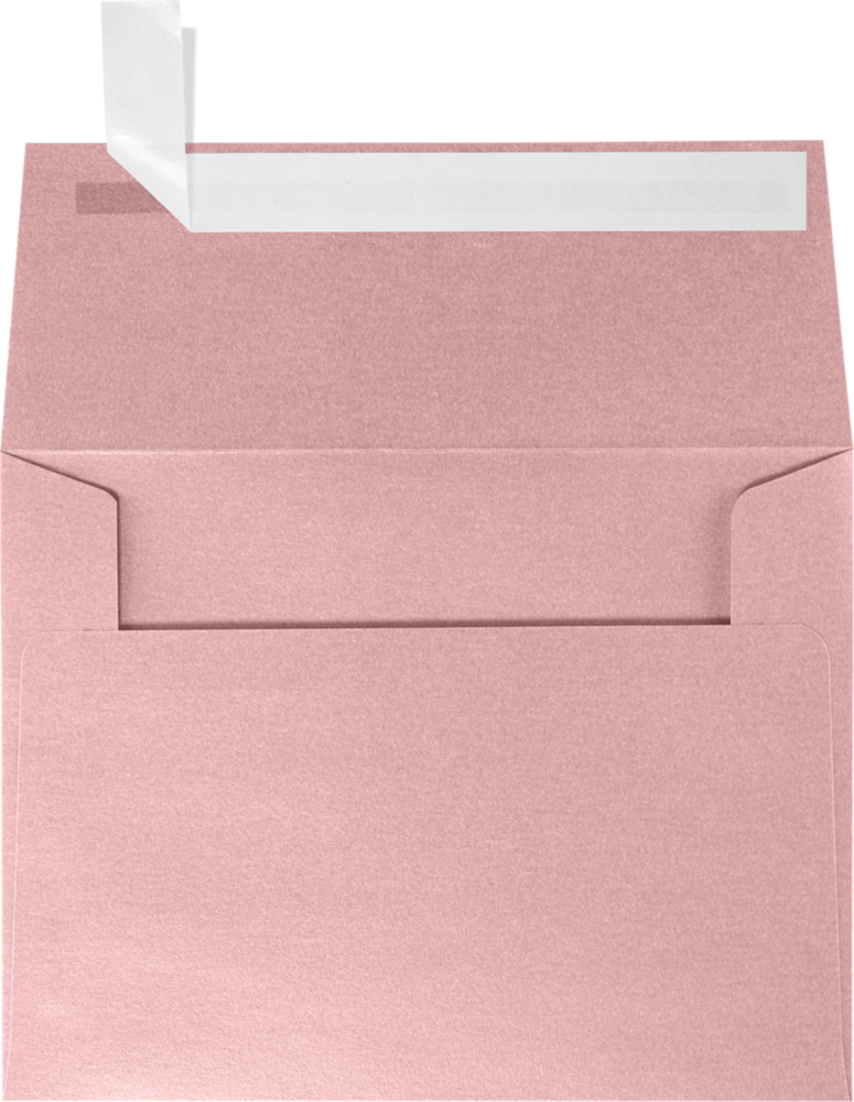 Misty Rose Pink Metallic 84lb A2 Invitation Envelopes (4 3/8 x 5 3/4) with Peel & Seal