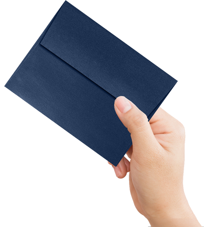 Lapis Navy Blue Metallic 32lb A2 Invitation Envelopes (4 3/8 x 5 3/4) with Peel & Seal