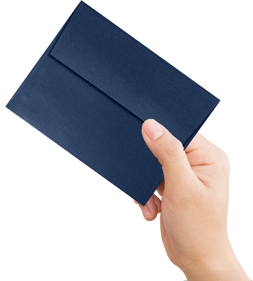 Lapis Navy Blue Metallic 32lb A2 Invitation Envelopes (4 3/8 x 5 3/4) with Peel & Seal