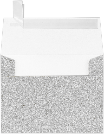 Silver Sparkle 90lb A2 Invitation Envelopes (4 3/8 x 5 3/4) with Peel & Seal