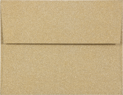 Gold Sparkle 90lb A2 Invitation Envelopes (4 3/8 x 5 3/4) with Peel & Seal