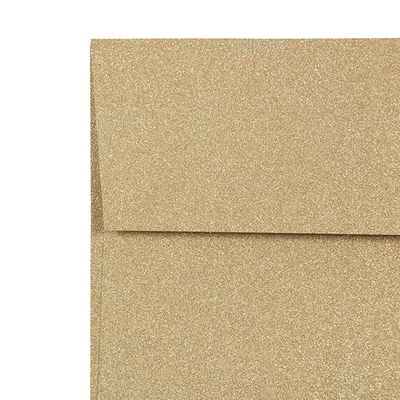 Gold Sparkle 90lb A2 Invitation Envelopes (4 3/8 x 5 3/4) with Peel & Seal