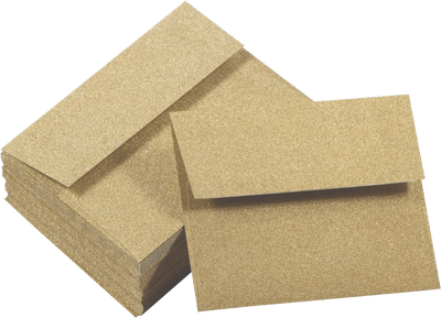 Gold Sparkle 90lb A2 Invitation Envelopes (4 3/8 x 5 3/4) with Peel & Seal