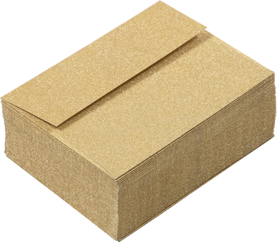 Gold Sparkle 90lb A2 Invitation Envelopes (4 3/8 x 5 3/4) with Peel & Seal