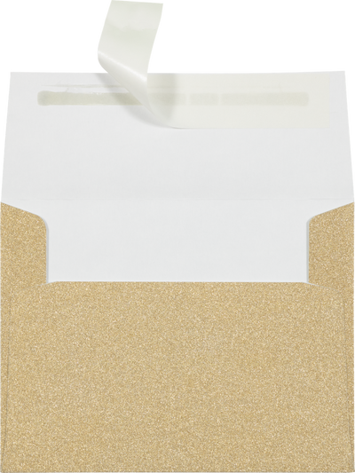 Gold Sparkle 90lb A2 Invitation Envelopes (4 3/8 x 5 3/4) with Peel & Seal