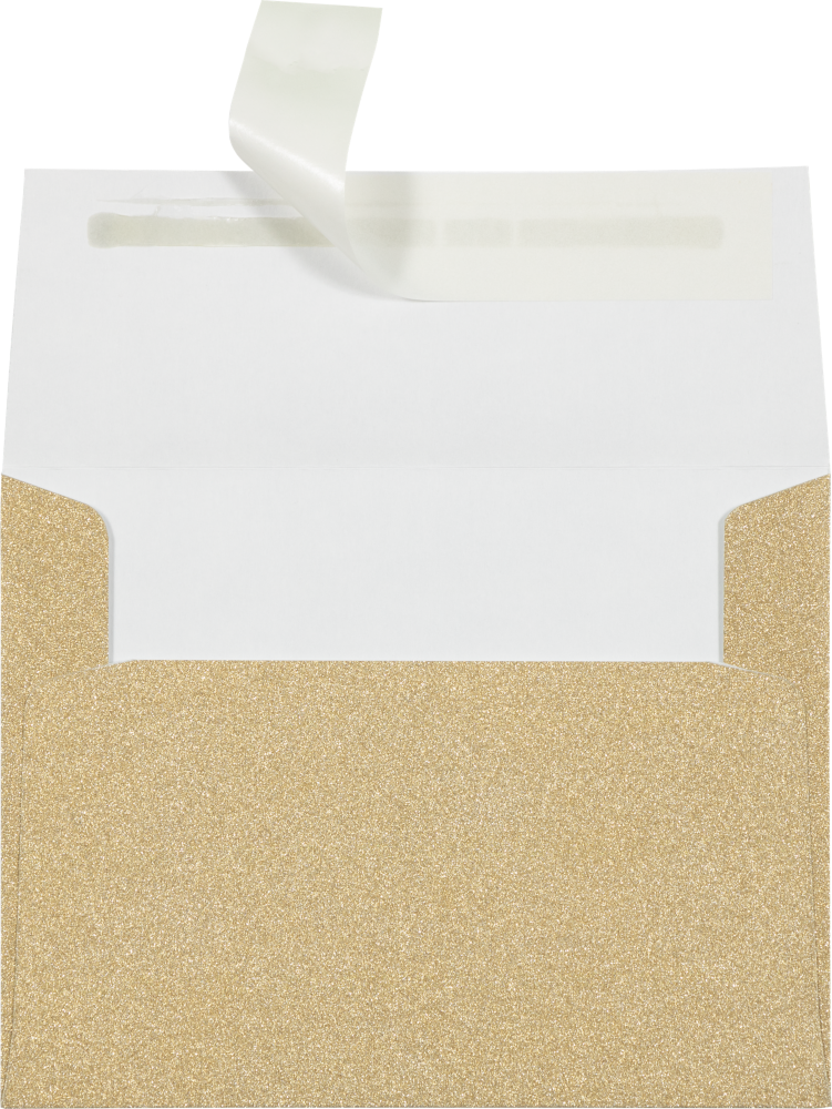 Gold Sparkle 90lb A2 Invitation Envelopes (4 3/8 x 5 3/4) with Peel & Seal