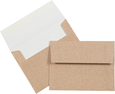 Rose Gold Sparkle 90lb A2 Invitation Envelopes (4 3/8 x 5 3/4) with Peel & Seal