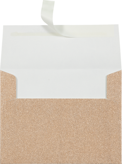 Rose Gold Sparkle 90lb A2 Invitation Envelopes (4 3/8 x 5 3/4) with Peel & Seal