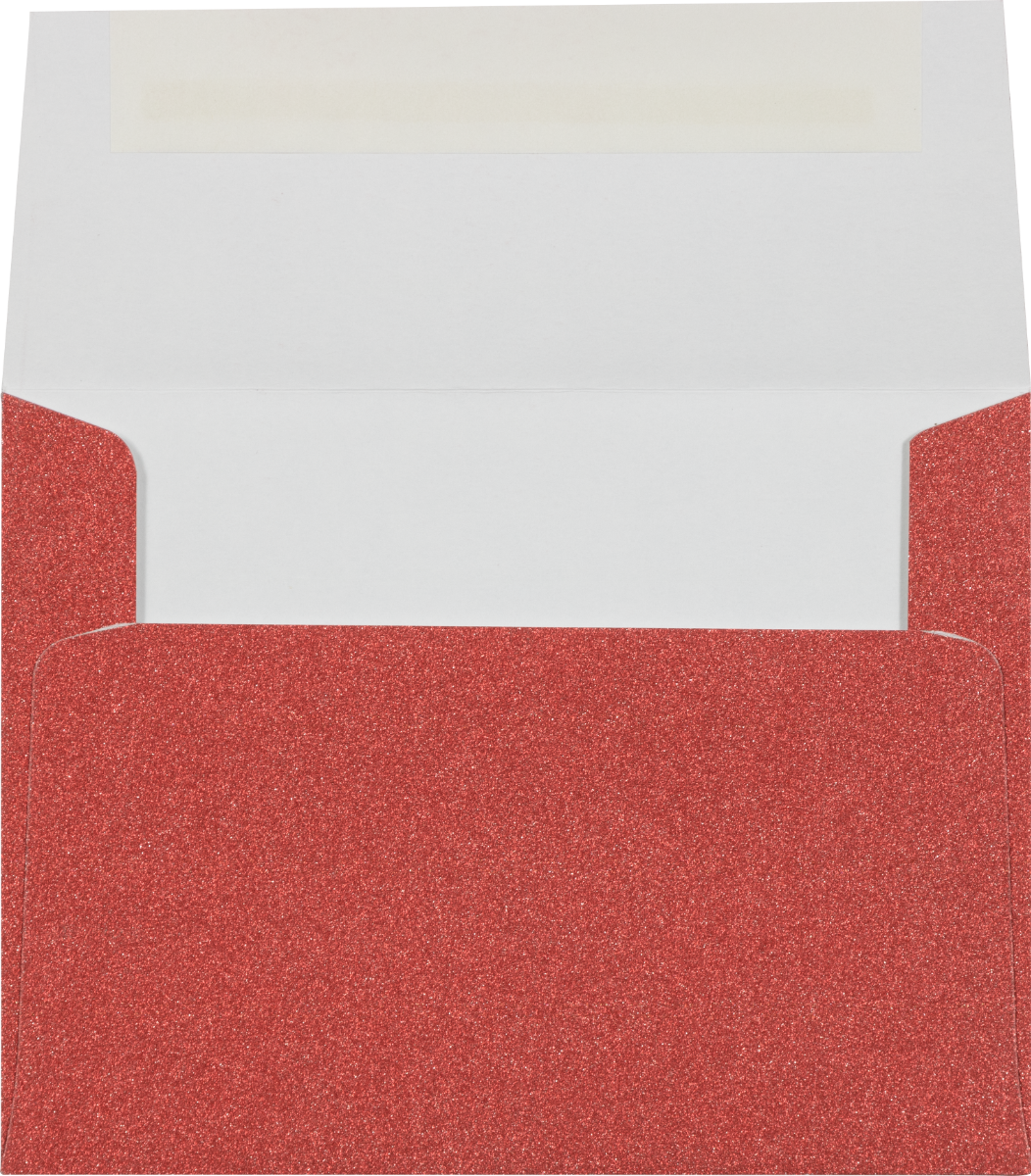 Holiday Red Sparkle 90lb A2 Invitation Envelopes (4 3/8 x 5 3/4) with Peel & Seal