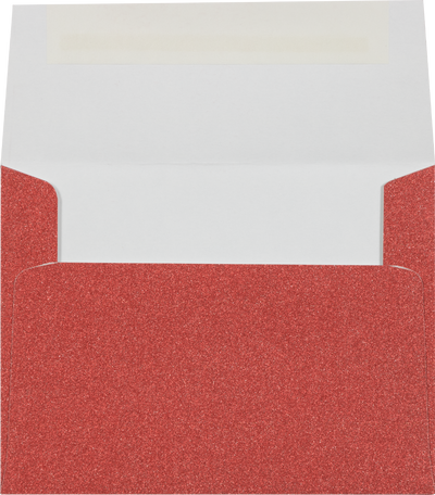 Holiday Red Sparkle 90lb A2 Invitation Envelopes (4 3/8 x 5 3/4) with Peel & Seal