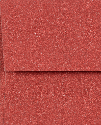 Holiday Red Sparkle 90lb A2 Invitation Envelopes (4 3/8 x 5 3/4) with Peel & Seal