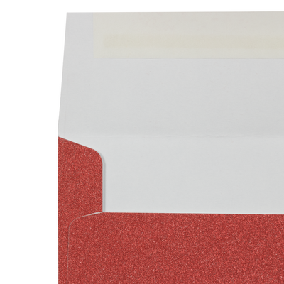 Holiday Red Sparkle 90lb A2 Invitation Envelopes (4 3/8 x 5 3/4) with Peel & Seal