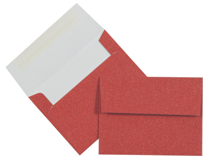 Holiday Red Sparkle 90lb A2 Invitation Envelopes (4 3/8 x 5 3/4) with Peel & Seal