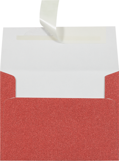 Holiday Red Sparkle 90lb A2 Invitation Envelopes (4 3/8 x 5 3/4) with Peel & Seal