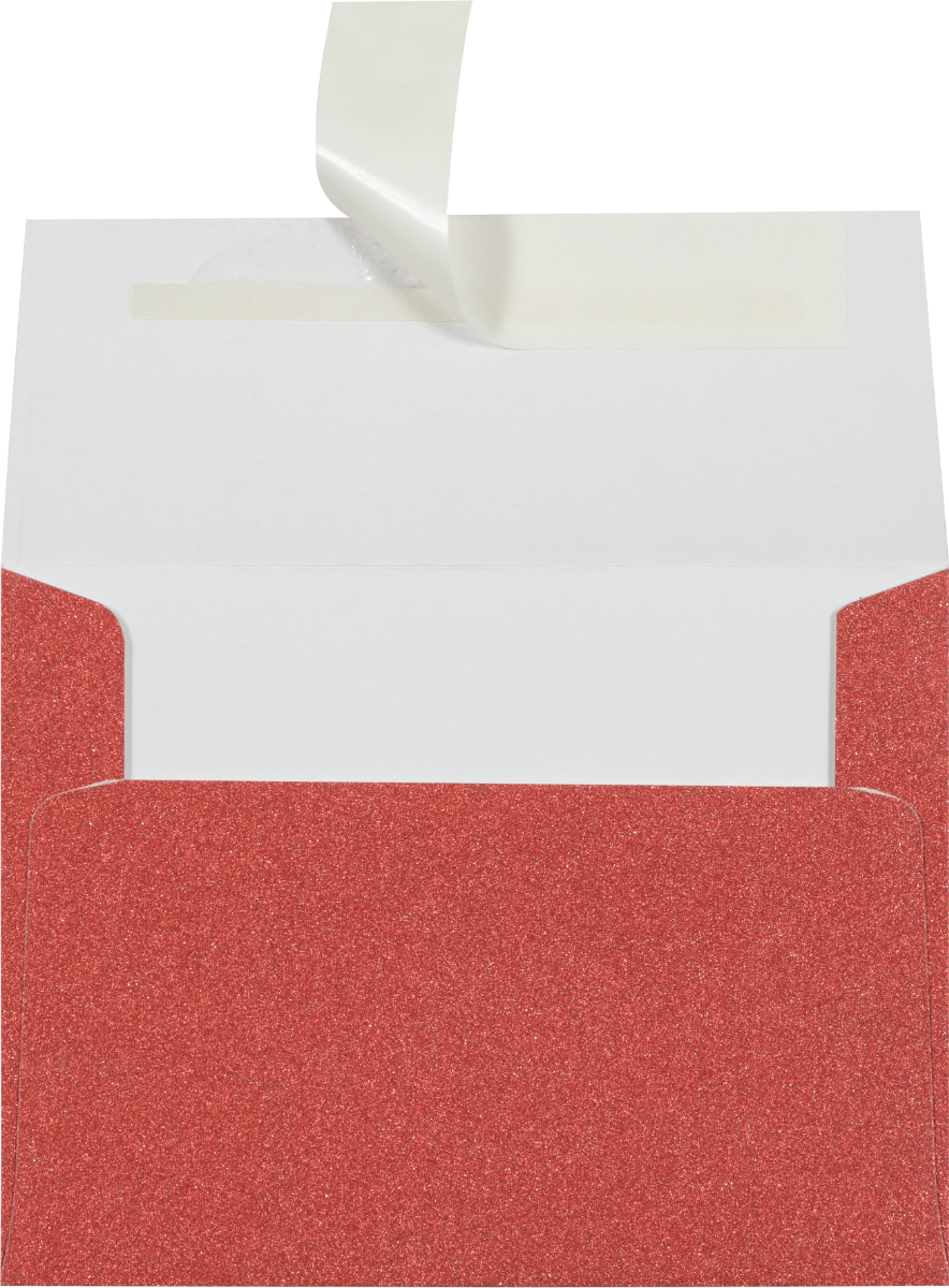 Holiday Red Sparkle 90lb A2 Invitation Envelopes (4 3/8 x 5 3/4) with Peel & Seal