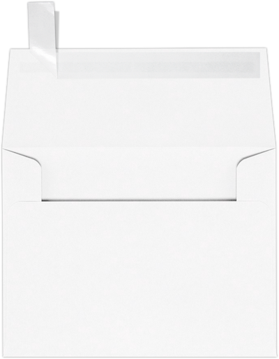 White 100% Cotton 32lb A2 Invitation Envelopes (4 3/8 x 5 3/4) with Peel & Seal