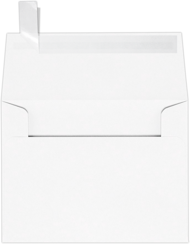 White 100% Cotton 32lb A2 Invitation Envelopes (4 3/8 x 5 3/4) with Peel & Seal