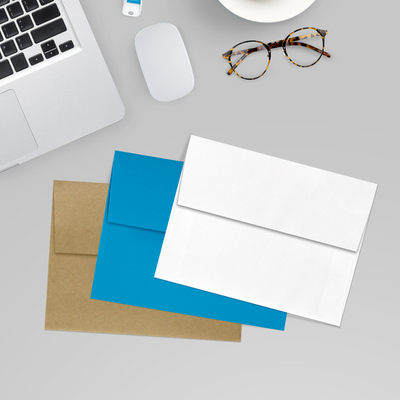 White Linen 32lb A2 Invitation Envelopes (4 3/8 x 5 3/4) with Peel & Seal