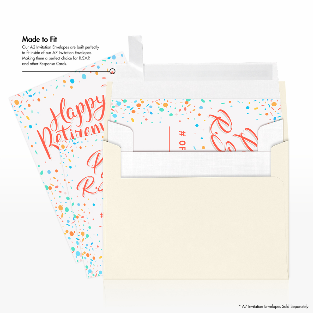 White Linen 32lb A2 Invitation Envelopes (4 3/8 x 5 3/4) with Peel & Seal