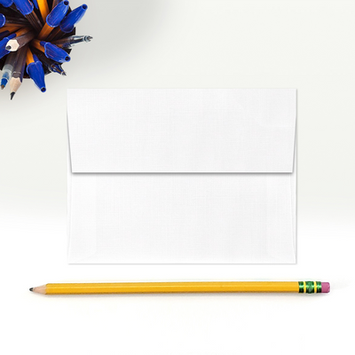 White Linen 32lb A2 Invitation Envelopes (4 3/8 x 5 3/4) with Peel & Seal