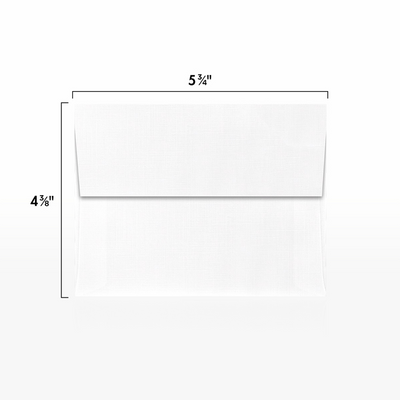 White Linen 32lb A2 Invitation Envelopes (4 3/8 x 5 3/4) with Peel & Seal