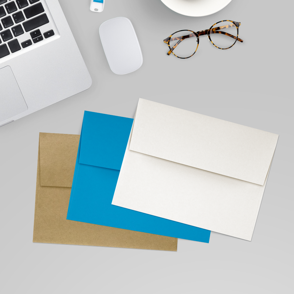 White Recycled 32lb A2 Invitation Envelopes (4 3/8 x 5 3/4) with Peel & Seal