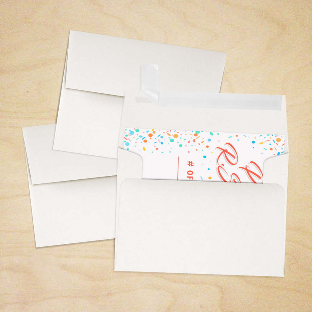White Recycled 32lb A2 Invitation Envelopes (4 3/8 x 5 3/4) with Peel & Seal