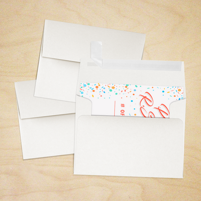 White Recycled 32lb A2 Invitation Envelopes (4 3/8 x 5 3/4) with Peel & Seal