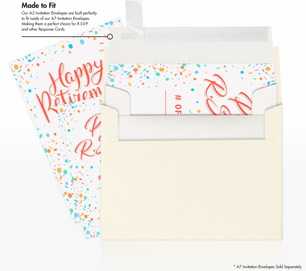 White Recycled 32lb A2 Invitation Envelopes (4 3/8 x 5 3/4) with Peel & Seal