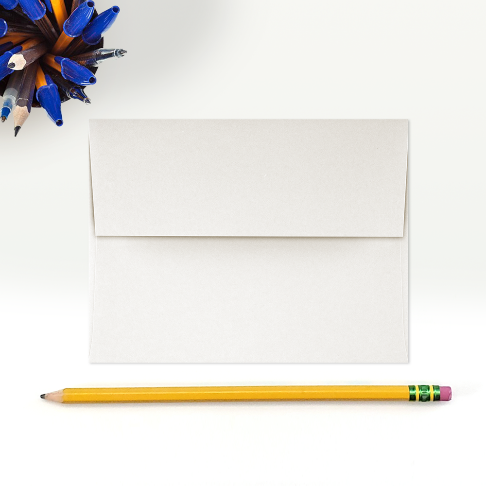 White Recycled 32lb A2 Invitation Envelopes (4 3/8 x 5 3/4) with Peel & Seal